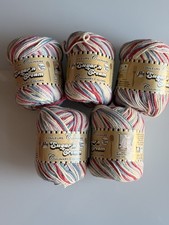 LILY SUGAR ‘N CREAM - Lot of 5 - 3oz Cotton Yarn “Quilt Colors” 100% Cotton