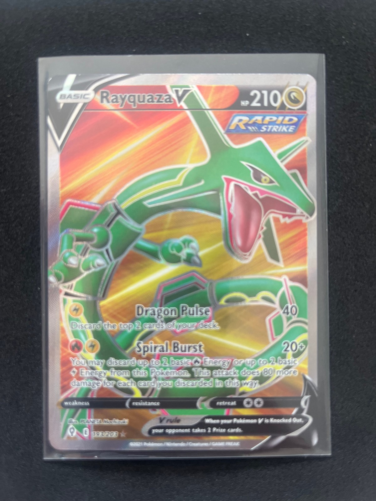 RAYQUAZA V 193/203 RARE ULTRA EVOLVING SKIES POKEMON NM