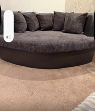  2 of Three-Seater  Cuddle  curved sofa  Chair with Scatter Cushions dark brown 