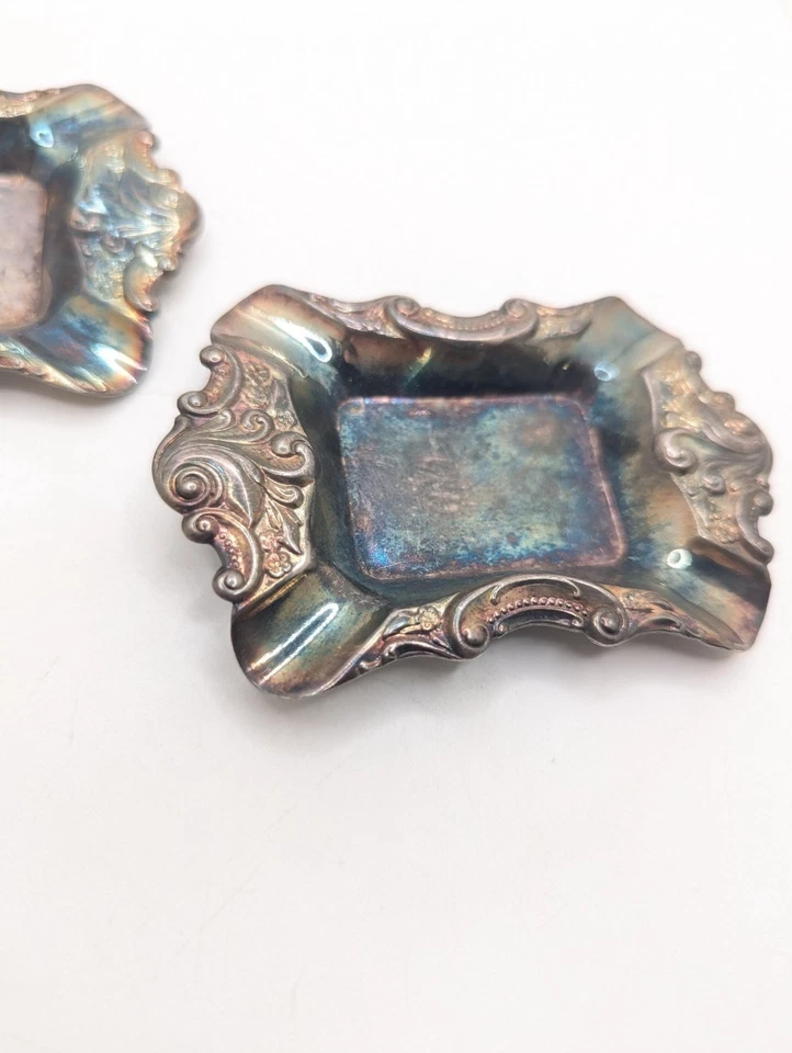 2 Ceniceros Wallace Vintage A Juego Plateados EE. UU. Plateado Apilables Foto 2 de 4