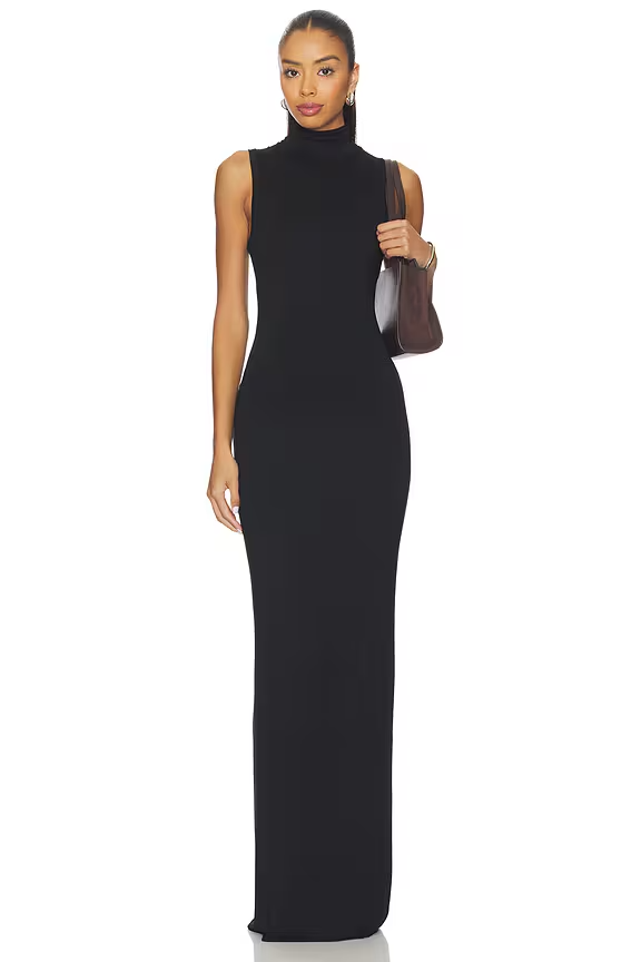 Eterne Harlow Soft Jersey Maxi Dress in Black Sleeveless M NWT $275