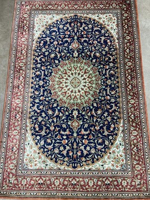 3x4 Luxurious Fine Hand-Knotted 100% Silk Signed Persiane Qume Rug Handmade