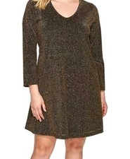 Karen Kane Tinseltown Taylor Dress Gold Black Women’s Plus Size 3X NWT
