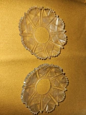 Lot of 2 Vintage Cut Crystal Bobeches Candle Rings Wax Drip Catcher 