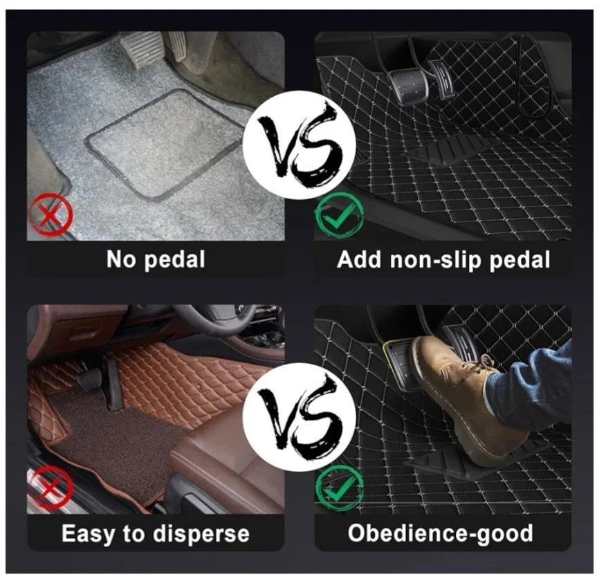 Автомобильные напольные коврики для Lincoln Aviator 2024-2025, противоскользящая кожа. полный комплект, черные - Изображение 4 из 4