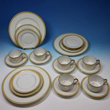 Raynaud Limoges Ceralene Laurier Yellow 3+ Place Settings Plate/Cup/Saucer 23 pc