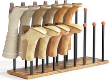Boot Organiser 8-Pair Welly Boot Rack with Cedar End Metal Shoes Rack Outdoor Sh