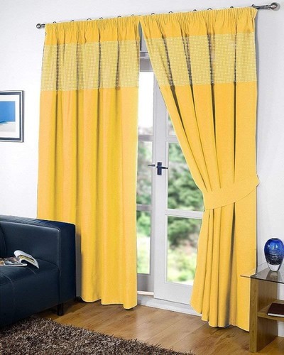 GINGHAM KIDS BEDROOM CURTAINS Thermal Blackout Curtain Eyelet or Pencil Pleat - Picture 7 of 7