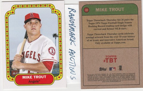 Mike Trout ANGELS TOPPS 2016 THROWBACK 1974 FOOTBAL RUUSHING TBT 139 SP 626