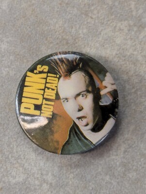 Vintage 80er Punk Pin ABZEICHEN um 1986 gekauft selten Punks nicht tot