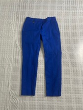 Adrianna papell women blue dress pant size 4 cotton spandex made in vietnam