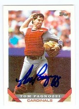 Tom Pagnozzi autographed baseball card (St Louis Cardinals) 1993 Topps #92