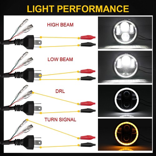 4pcs 5.75" 5-3/4inch Round LED Headlights Upgrade for Ford Galaxie 500 1962-1974 - Picture 9 of 12