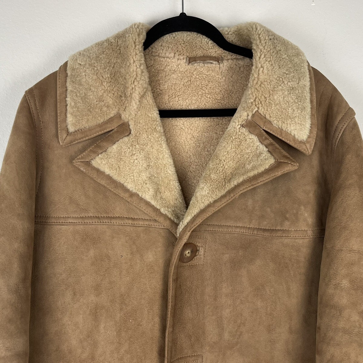 Sawyer Of Napa Suede Spring Lamb Sheepskin Shearling Western Heavy