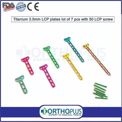 Titanium 3.5mm LCP T- Plate Pack of 7 with 50pcs LCP Screw Veterinary Instrument