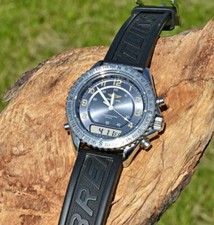 Rare Breitling Reveil Chronograph Ref. A51035 Beautiful Blue Aviation Dial 15