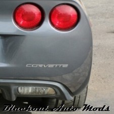 C6 Corvette Rear Bumper Letter Insert Kit In Carbon Fiber Or Chrome