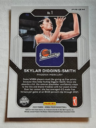 Skylar Diggins-Smith - 2022 Prizm WNBA Far Out Prizms Green Insert Card - Picture 2 of 2