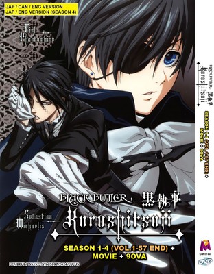 ANIME DVD BLACK BUTLER-KUROSHITSUJI SEASON 1-4 + MOVIE + 9 OVA ENG DUB~REG ALL