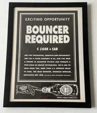 Vintage New Castle Beer Help Wanted Barback Ad Advertisement Poster Framed 9x12