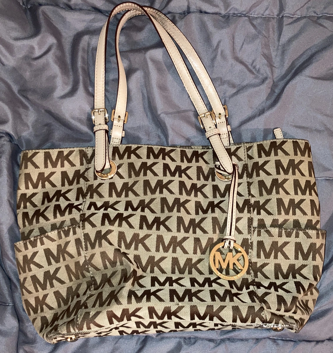 Michael Kors Jet Set Signature Logo Tote Handbag - Brown