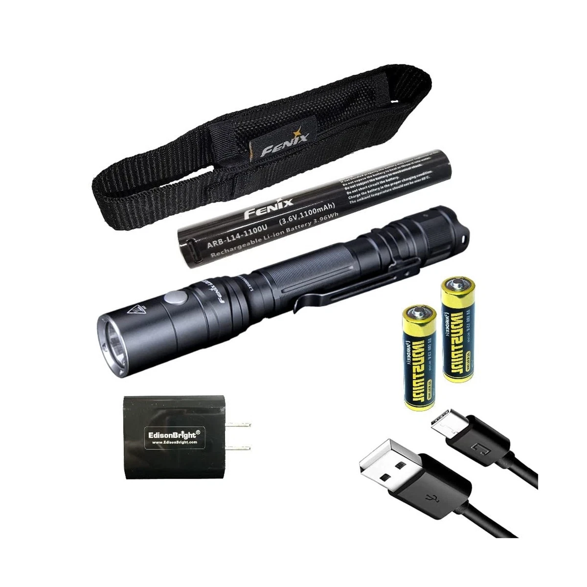 Fenix LD22 V2 800 Lumen Slim LED Tactical Flashlight Rechargeable Battery 2