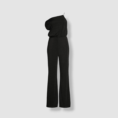 $332 Misha Women's Black Ember Off the Shoulder Jumpsuit Size AU6/US2