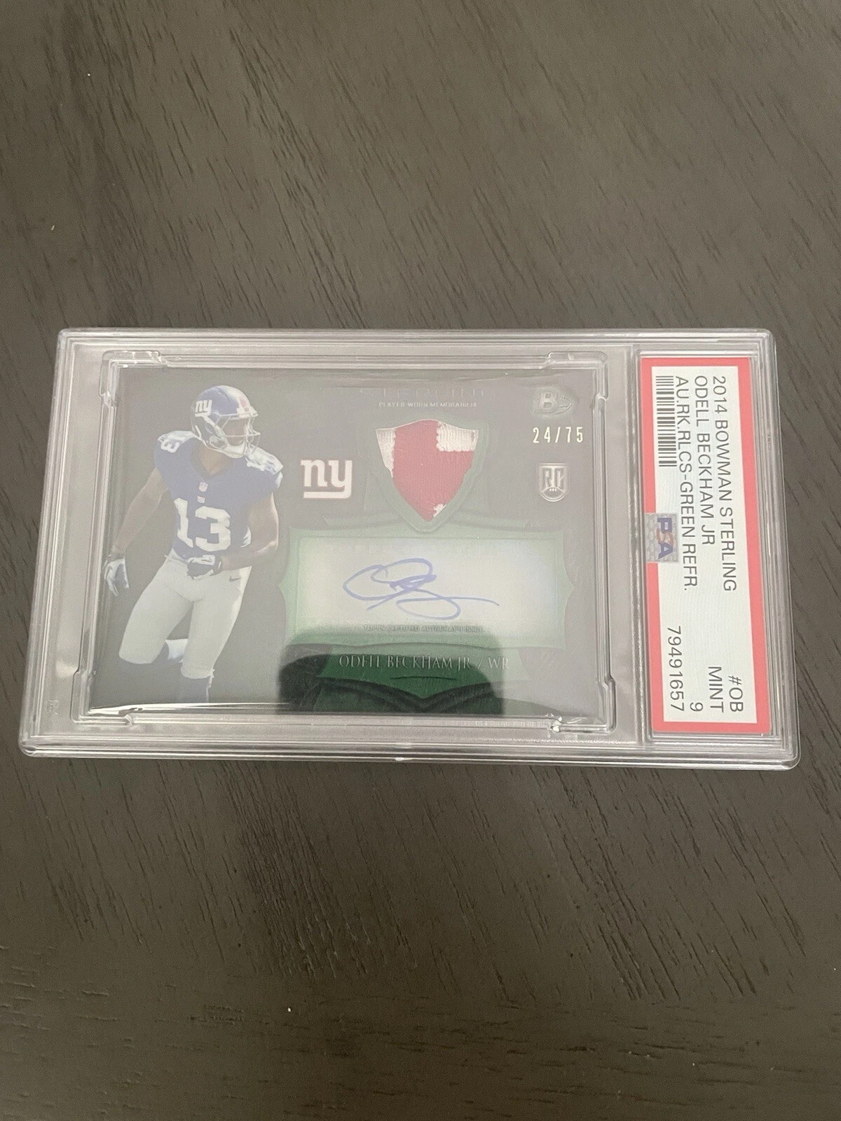 Odell Beckham Jr. Bowman Sterling Autograph Rookie Relics #OB Green Refractor
