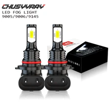 Pair H10 LED Fog Light Bulbs Kit 9005 9145 9140 White 6K Super Bright