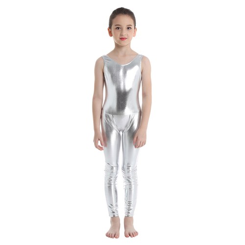 Niño Niña Brillante Metálico Gimnasia Ballet Danza Tanque Leotardo Mono Gato - Imagen 28 de 61