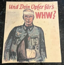 German Third Reich Wartime Military Winterhilfswerk WHW Poster WW2 WWII