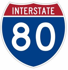 Interstate 80 Sticker Decal R928 Highway Sign