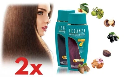 2x Leganza Haarfarbe Tönung Farb Conditioner Farbkur Tönungsbalsam direktziehend