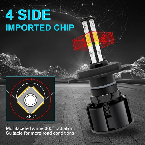 9003 H4 LED Headlights Bulbs High Low Beam For Honda Civic Sedan/Coupe 1992-2003 - Picture 11 of 12