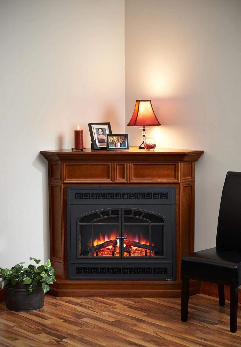 GreatCo Columbia Series Mantel w/ Electric Fireplace, Arched Rectangular  Front | eBay