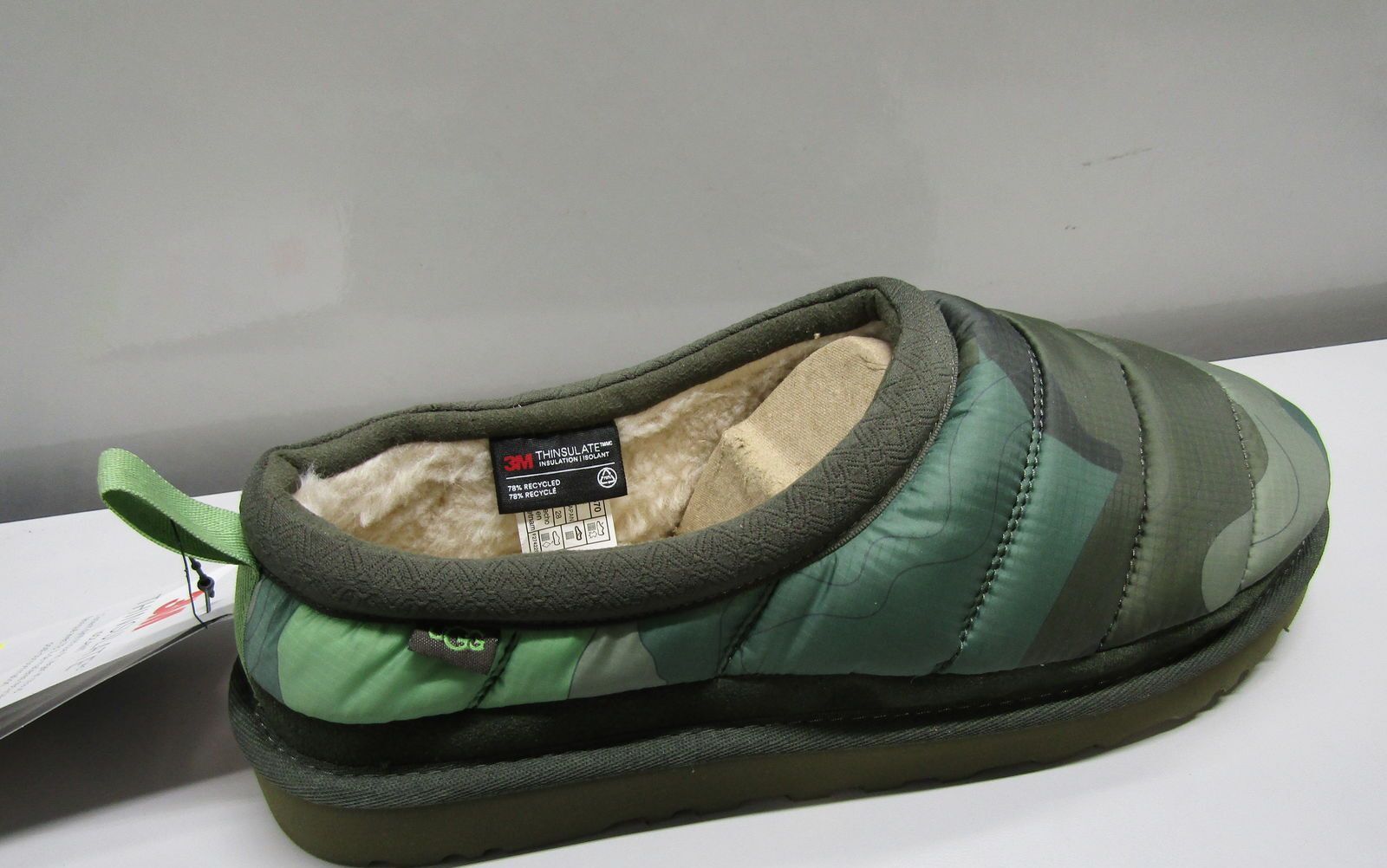 UGG Men's US 10 Tasman LTA Slick Polyester/Suede Wool Slippers Camo Green eBay