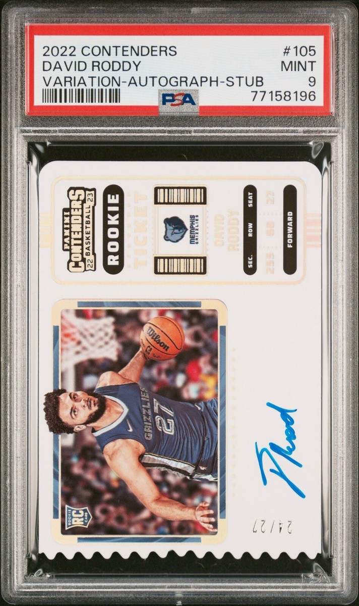 David Roddy 2022-23 Contenders Rookie Ticket Stub Variation Auto