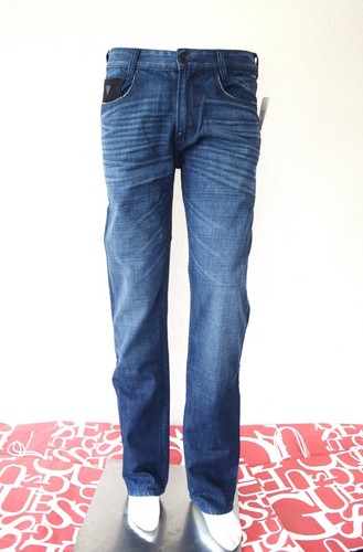 GUESS Men’s Regular Straight Leg Jeans with Colorblock – Blue / 30 - Picture 3 of 12
