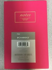 Mead Cambridge Fashion Casebound Business Notebook 8 1/2 x 5 1/2, Pink 80 Sheets