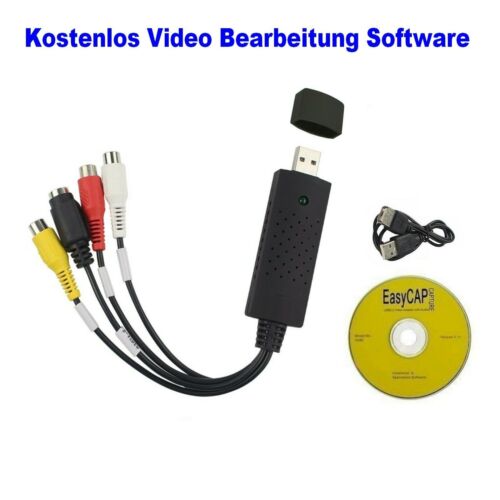 USB Audio Video Grabber Digitalisierung Videoschnitt Konverter Adapter VHS-DVD - Bild 1 von 6