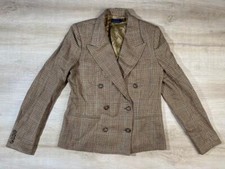 NWOT Polo Ralph Lauren Womens Blazer Multicolor 4 Linen Plaid Viscose Jacket