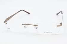 AIRLOCK SHATTERED 203 210 Brown Mosaic 50-18-135 Rimless Eyeglasses Frames O849