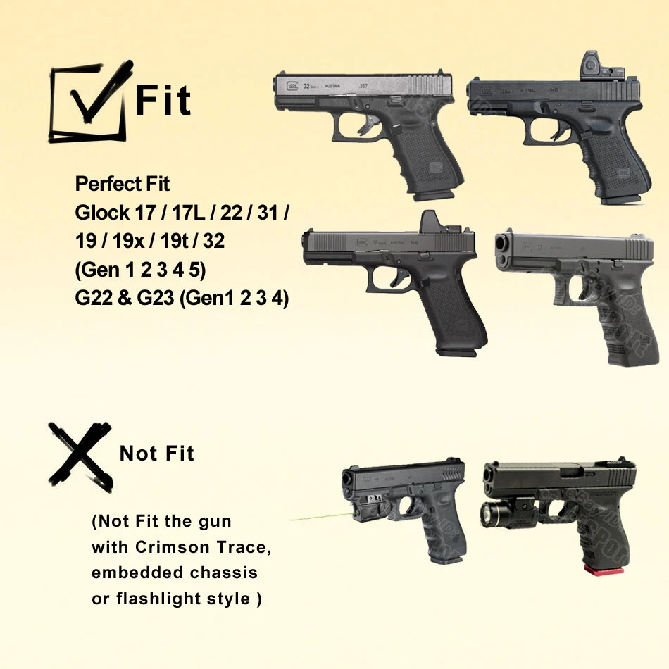 Funda Drop Offset para Glock 17 G17 Gen 3 4 5 y Glock 19 23 32 31 G22 G23 Foto 2 de 4