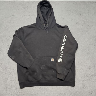 Carhartt Hoodie Sweater Mens XL Faded Black Pullover