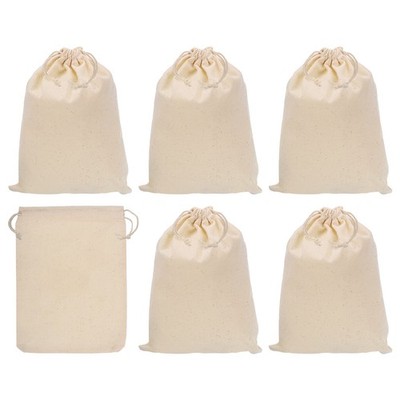 8''x6'' Coin Money Bags Bag, 6pcs with Lace Currency Bags Style 2, Beige