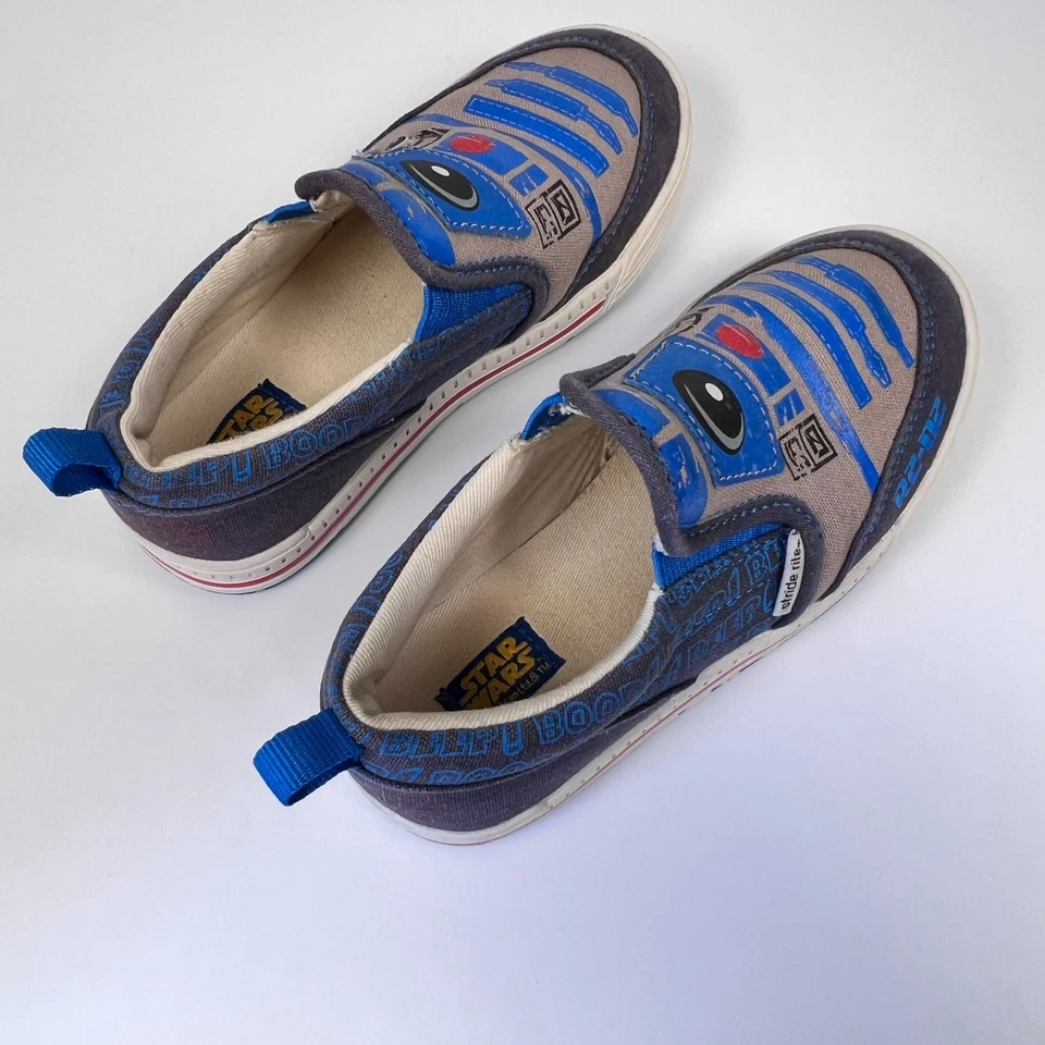 R2-D2 Star Wars Lona Informal Sin Cordones Mocasines Stride Rite Niños Zapatos Juveniles Talla 11 Foto 4 de 4