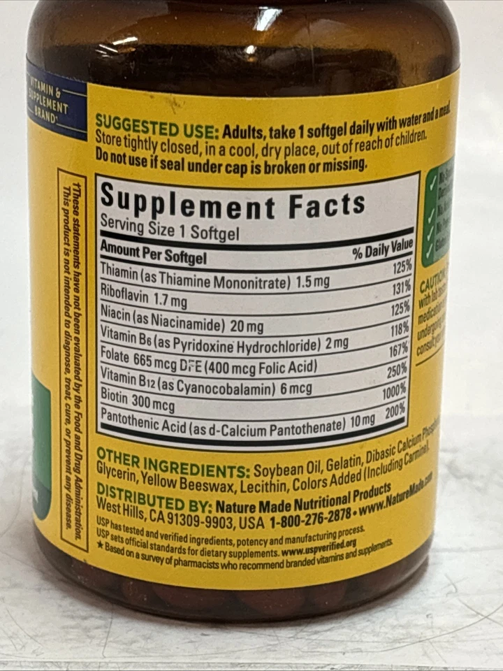 Nature Made Super B Energy Complex 160 Count Exp 7/2026 - Image 4 of 4