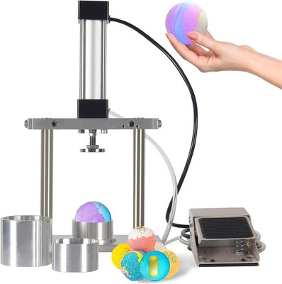 Bath Bomb Press Machine with 2.5'' Bath Bomb Molds for Small Business DIY Spa Gif