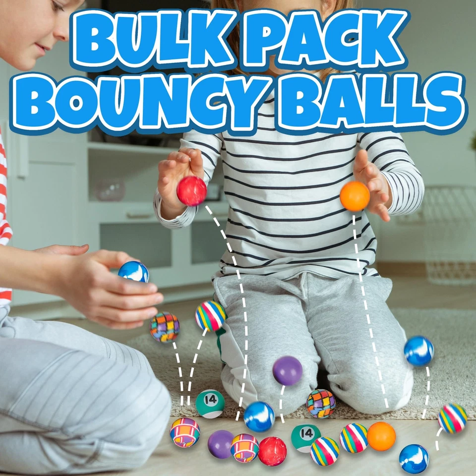 Bolas hinchables a granel - 250 bolas de goma de 1 pulgada de alto rebote para fiestas infantiles Foto 4 de 4