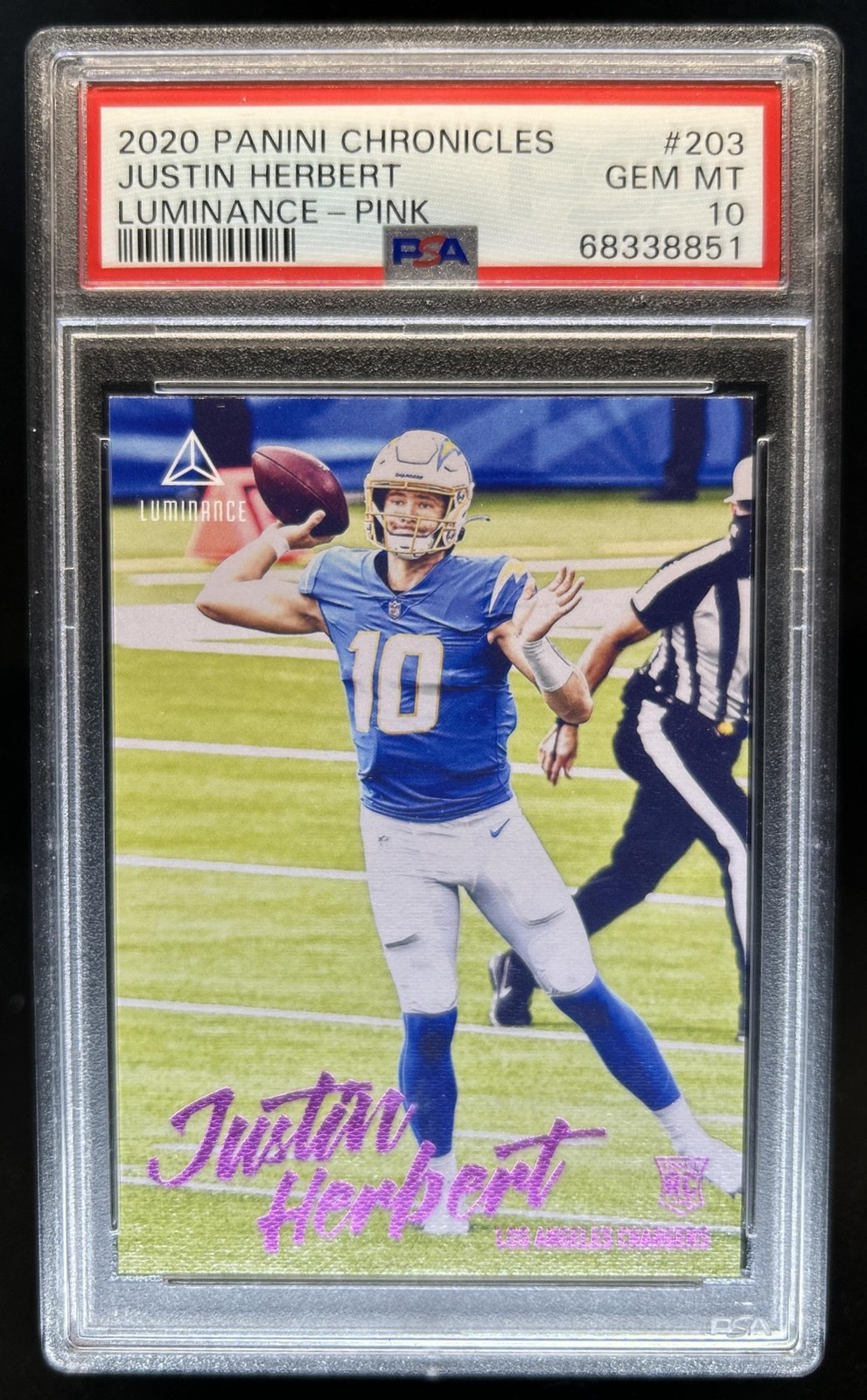 Justin Herbert Panini Chronicles Luminance #203 Pink